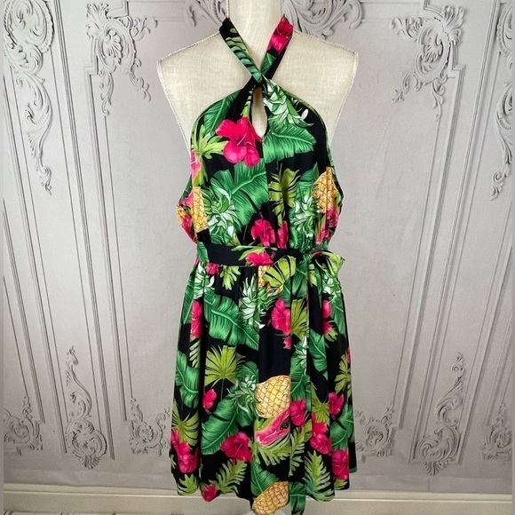 Topical Vacay Backless Halter Top Midi Sundress - Picture 7 of 12